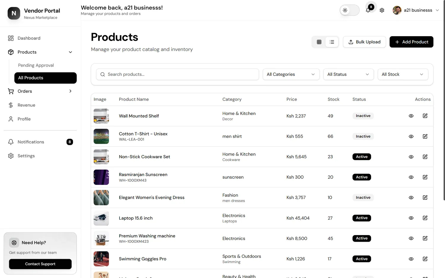 Vendor Dashboard screenshot 4